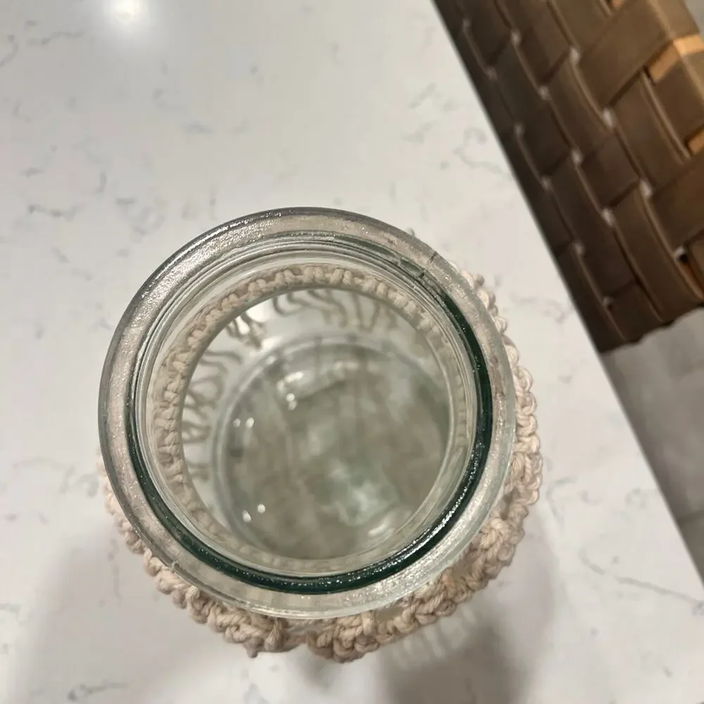 Boho Glass Vase with Macrame